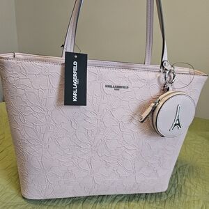 Karl Lagerfeld Light Pink Floral Tote